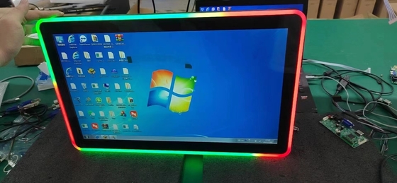PCAP pantalla táctil tamaño del monitor LCD de 10.1 pulgadas a 98 pulgadas con luz LED de colores incorporados para la máquina de juego