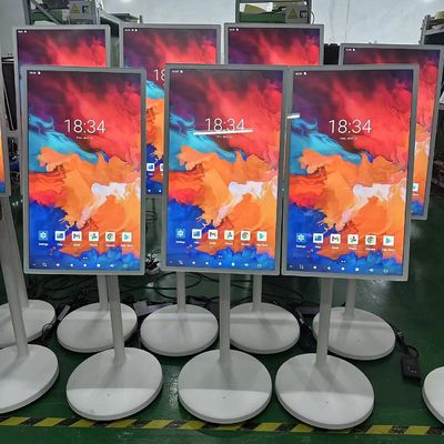 32 pulgadas de soporte portátil inteligente interactivo de tacto quiosco móvil inalámbrico LCD pantalla giratoria
