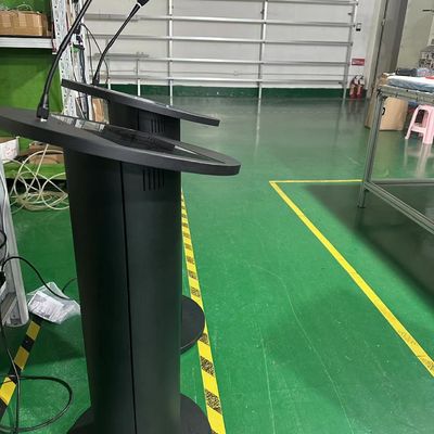 Podio digital multimedia 13.3 pulgadas pcap toque LCD amplificador de altavoces de púlpito y micrófono inalámbrico para reuniones