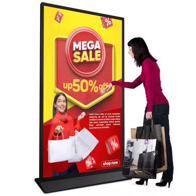 75 señalización digital de pie Ultra delgada LCD de pantalla completa de interior