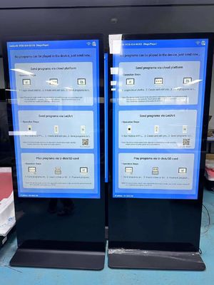 75 señalización digital de pie Ultra delgada LCD de pantalla completa de interior