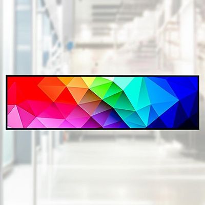 Pantalla LCD estirada de 86 pulgadas con resolución de 1920*1080 y brillo de 400CD/M*2 para bar de hotel y uso comercial