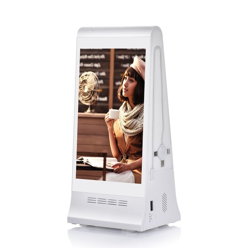 8 pulgadas Display de llamada de orden digital de mesa pantalla LCD reproductor de publicidad con menú Banco de energía