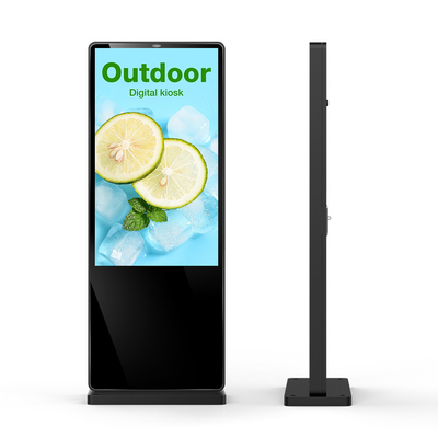 Piso al aire libre de 65 pulgadas que coloca el LCD que hace publicidad de prenda impermeable de la señalización 2500nits de Digitaces de la exhibición