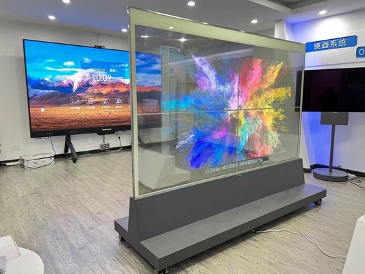 55 65 75 la pared video comercial de la exhibición OLED de la pulgada curvó la pantalla flexible