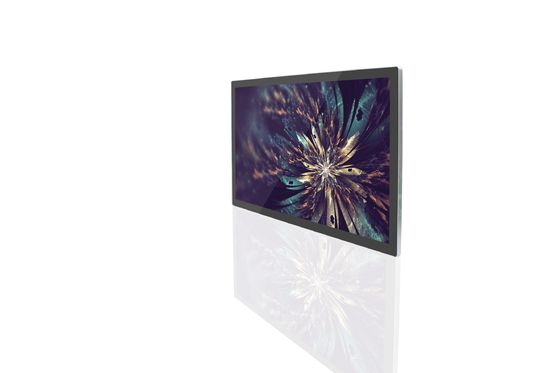 65 pulgadas 4K Ultra HD señalización digital montada en la pared con 4 mm / 10 mm bordes entrelazados y panel táctil infrarrojo