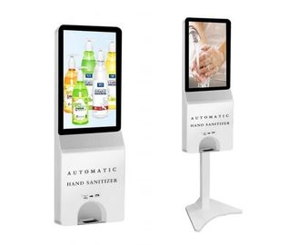 Señalización interior de Digitaces de la pantalla LCD táctil con el dispensador automático del desinfectante de la mano
